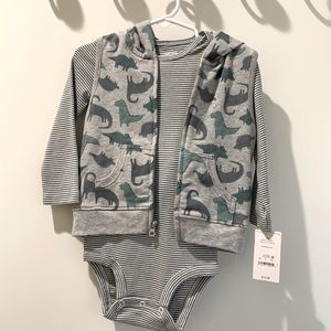 Toddler Long sleeve bodysuit w/vest and hoodie - can worn together or separate